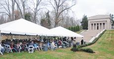 Description: <div class="source">Neal Cardin</div><div class="image-desc">Abraham Lincoln Elementary School students and visitors gather under the tents Monday for the centennial celebration of the Abraham Lincoln Birthplace.</div><div class="buy-pic"><a href="http://www.lcni5.com/cgi-bin/c2newbuyphoto.cgi?pub=053&orig=1114memorial3.jpg" target="_new">Buy this photo</a></div>